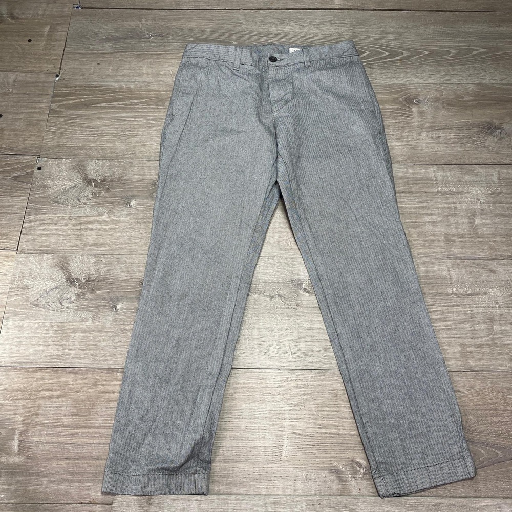 Fossil Pants Mens 32x30 Gray‎ Fletcher Modern Fit Herringbone Chino Casual